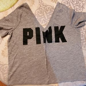 PINK- Vneck short sleeve shirt